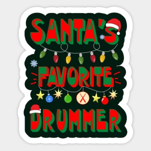 Santa's Favorite Drummer Sticker